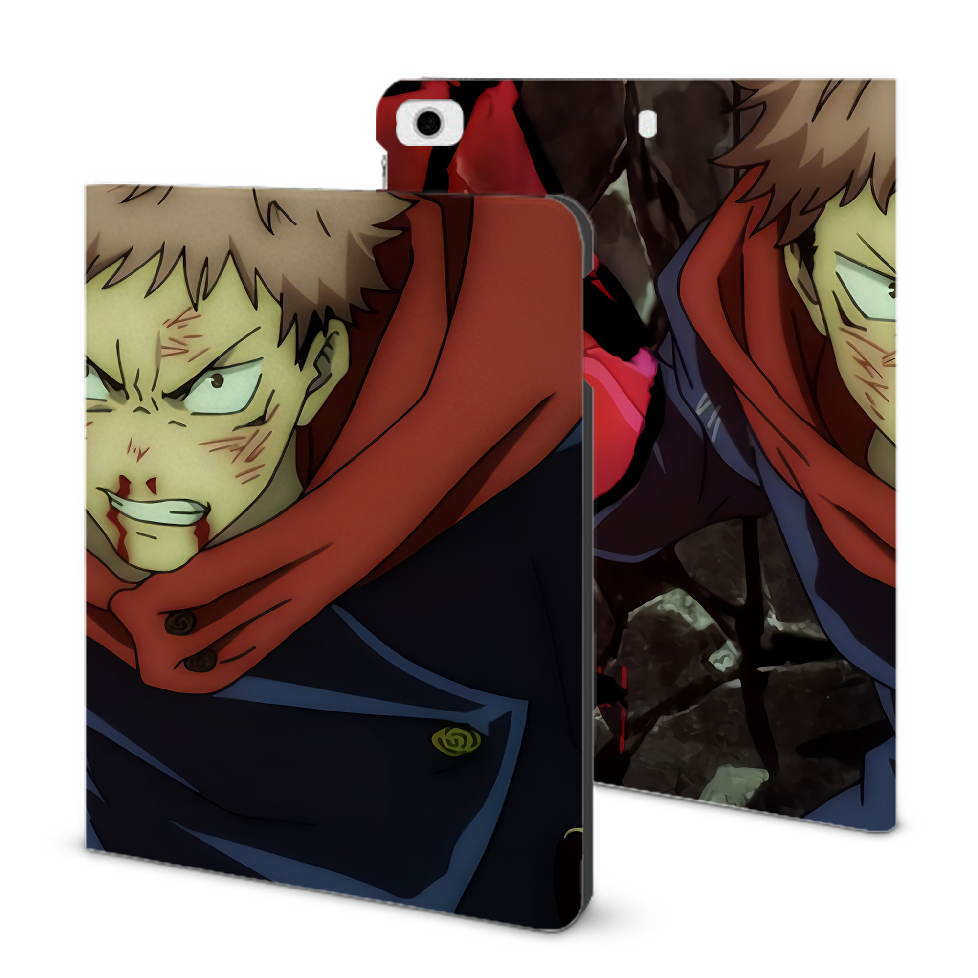 （画像用） 呪術廻戦 Jujutsu Kaisen IPad ケース ブック型 PUレザー TPU 耐衝撃 軽量 薄型 ペン収納なし 全面保護 IPad 各モデル対応